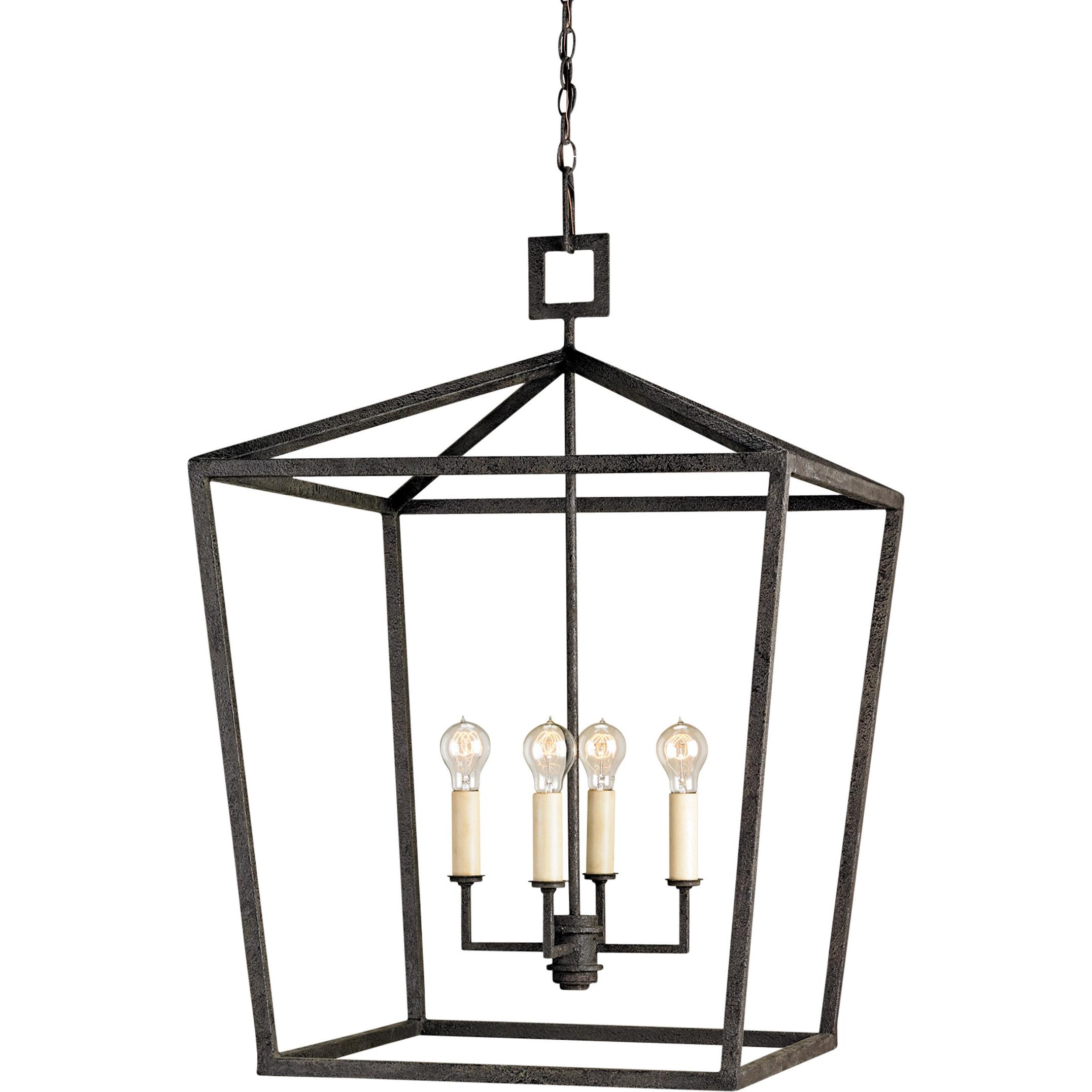 Denison 4 Light 26 inch Mole Black Lantern Pendant Ceiling Light, Large